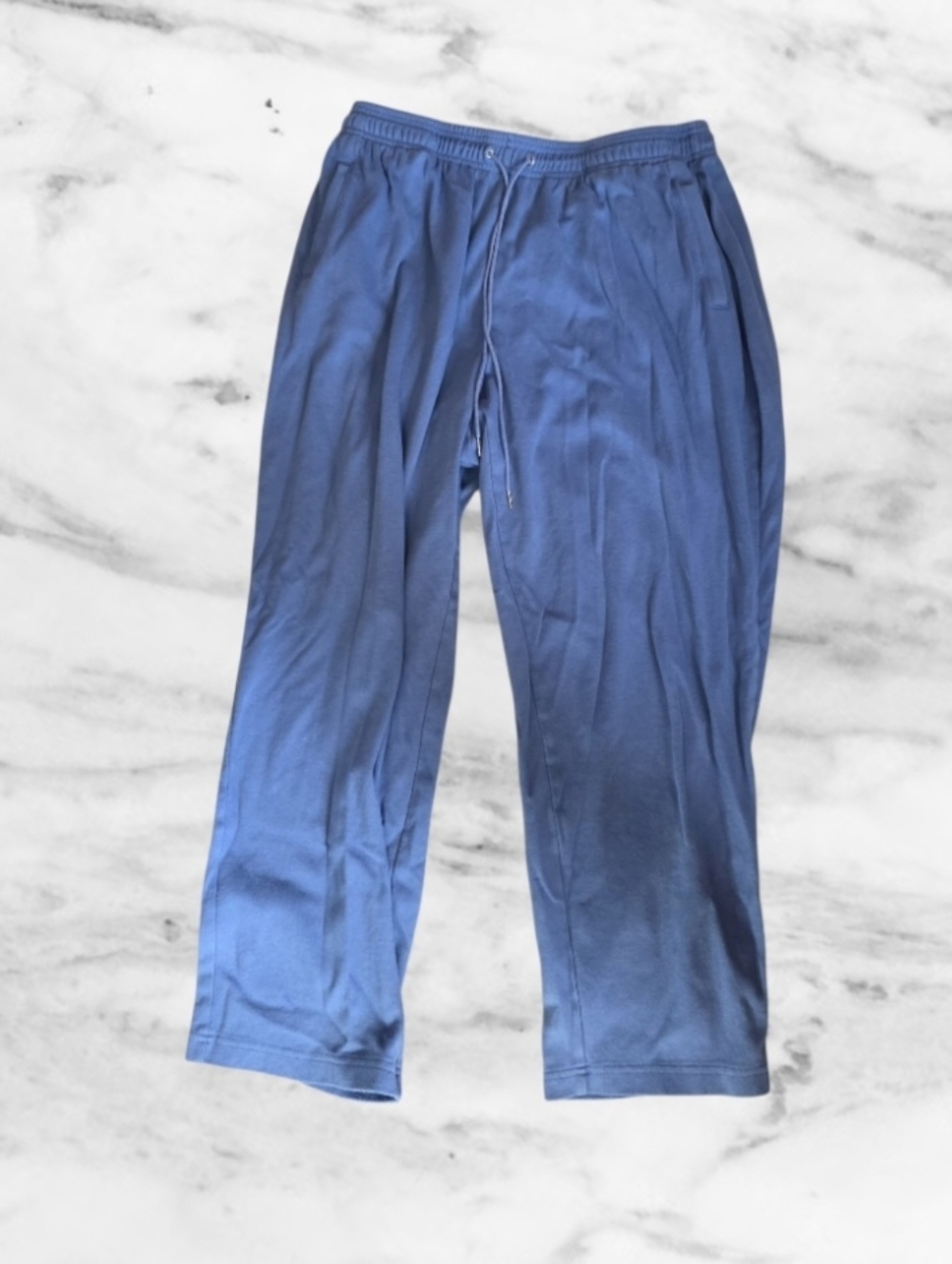 🐦 Women's Blue Relaxed Track Pants with Drawstring Waist